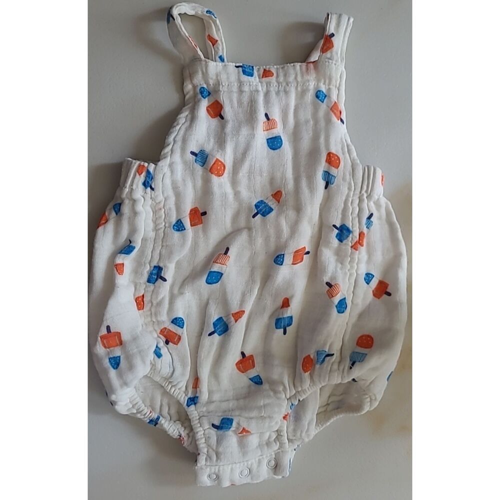 Angel Dear Popscicles Bombpops 0-3 Months Soft Gauzy Lightweight Bubble Sunsuit